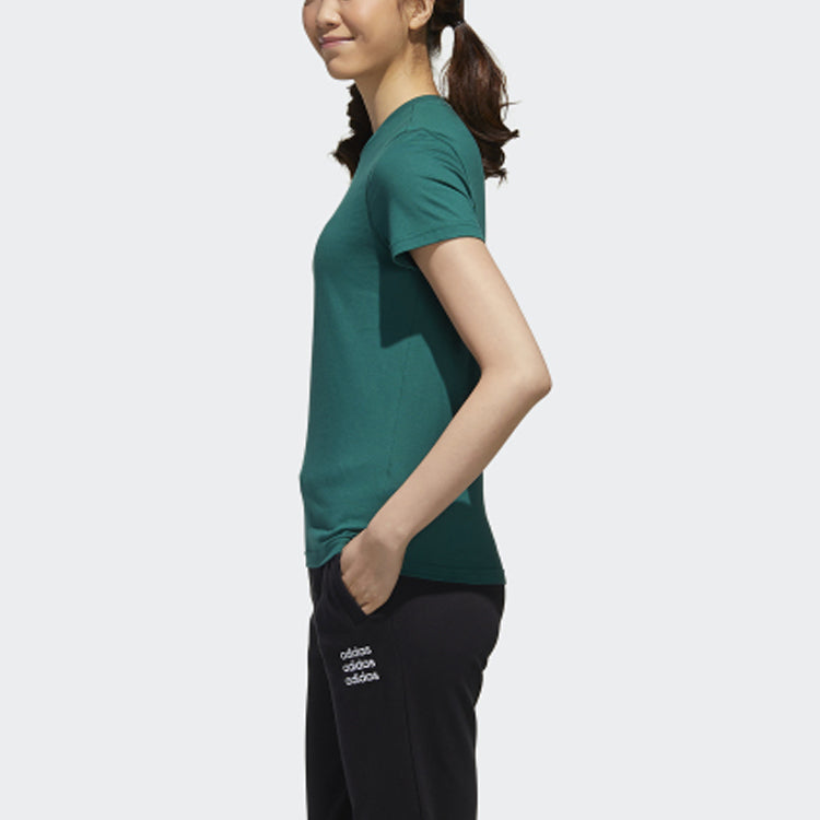 (WMNS) adidas neo Casual Sports Short Sleeve Forest Green GJ7928