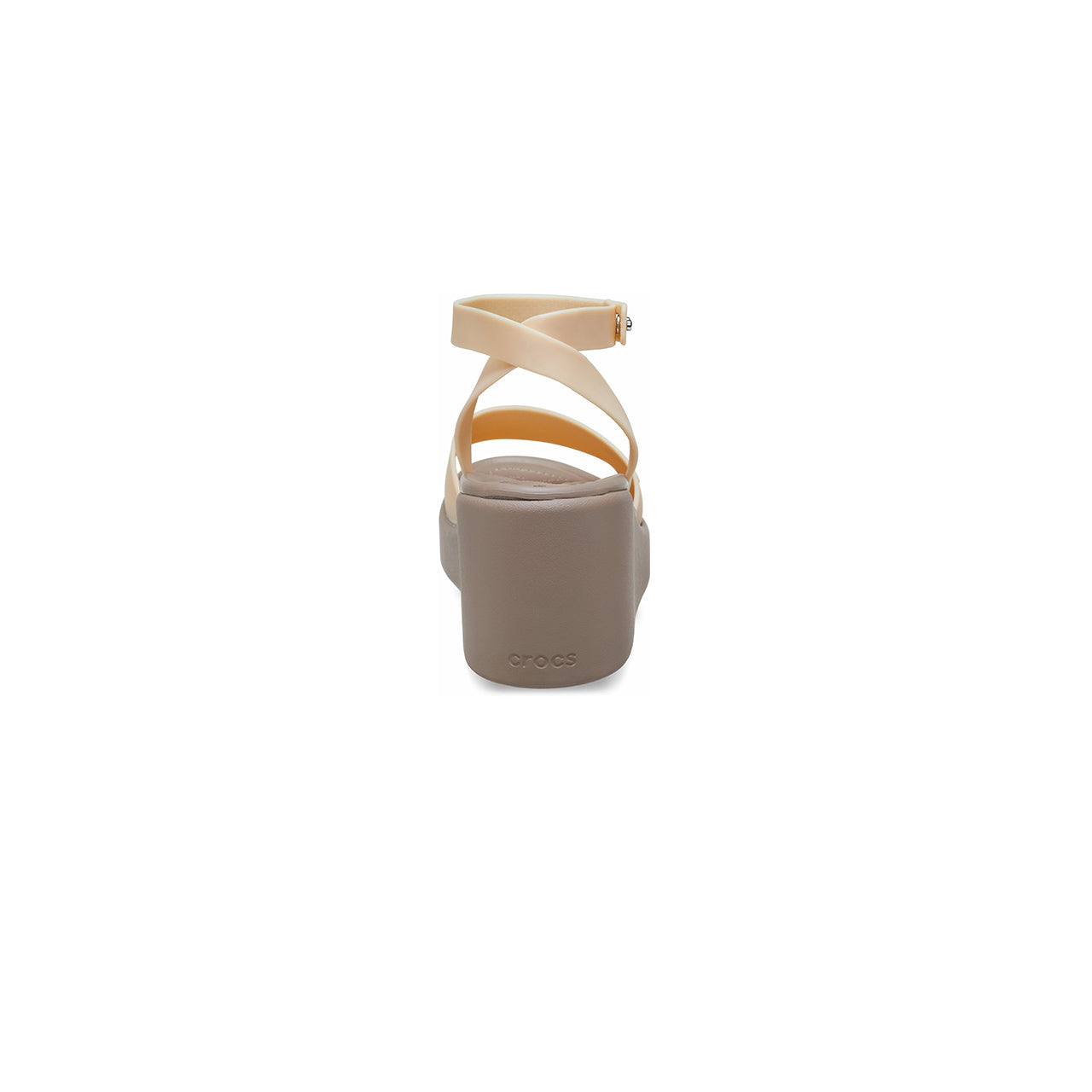 (WMNS) Crocs Brooklyn Ankle Strap Wedge Sandals 'Cream White Brown' 209406-2DS