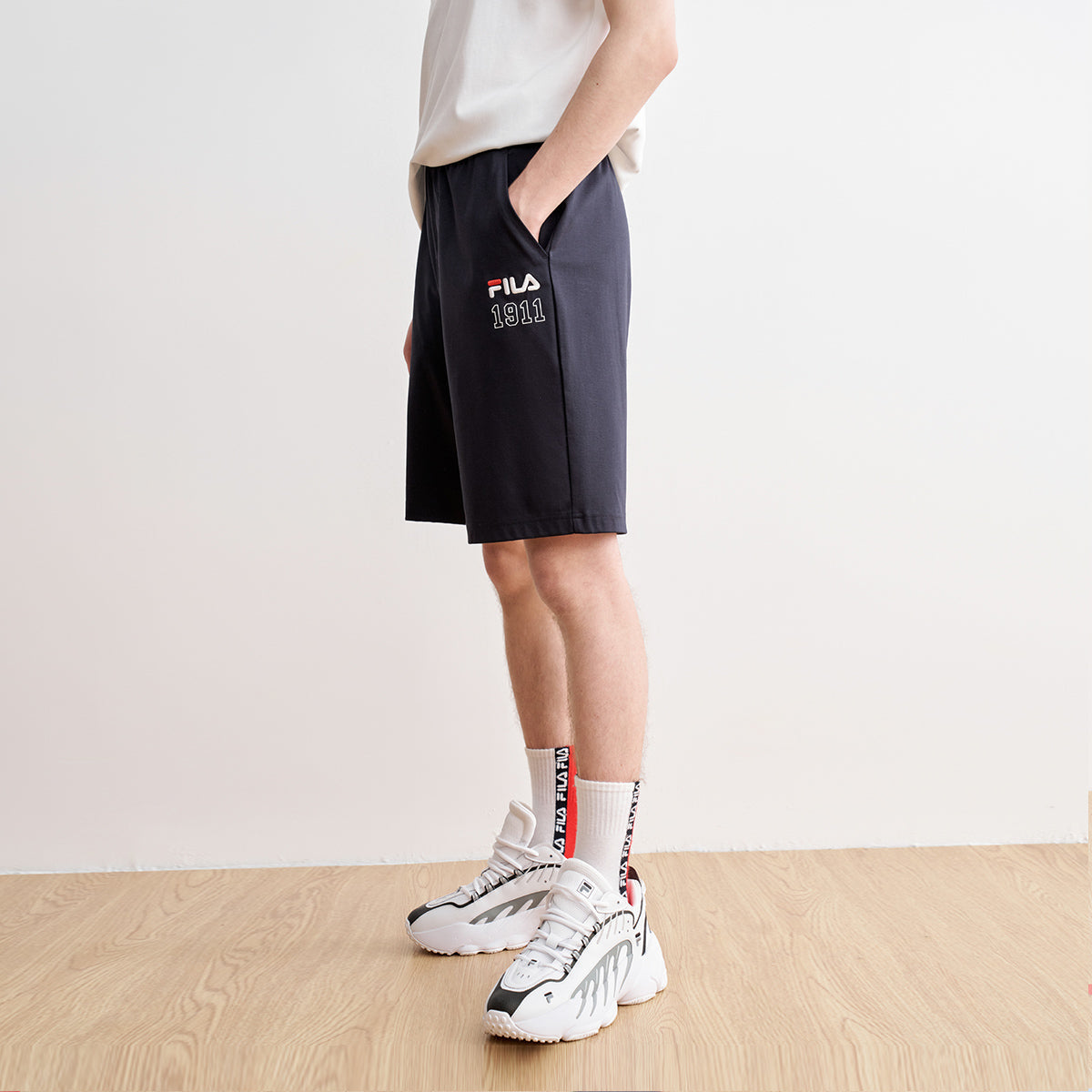 FILA Knit Loose Casual Outdoor Sports Shorts Blue F11M028618F-NV