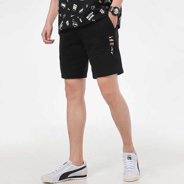 PUMA Awareness Athleisure Casual Sports Drawstring Breathable Shorts Black 532036-01
