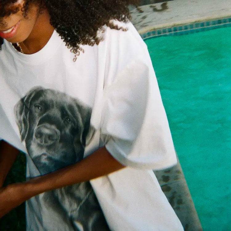 Drew House SS21 Lady SS Tee Pattern Round Neck Short Sleeve Unisex White DR-SS21-30
