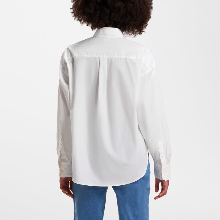 Levis Easy Wave Series Lapel Pure Cotton Long-Sleeved Shirt White 22648-0001