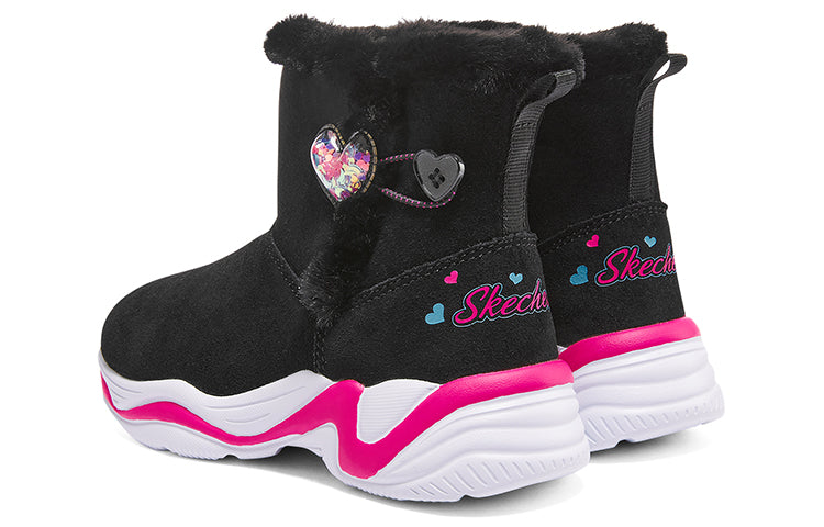 (GS) Skechers Comfy Winter Boots 'Black Pink' 303050L-BKPK