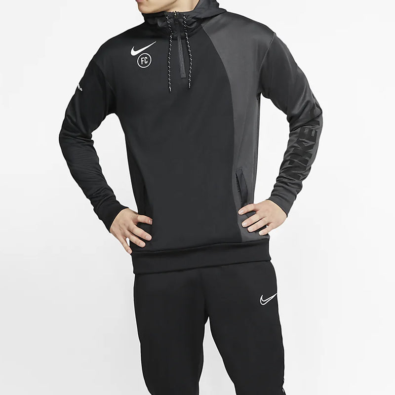 Nike Alphabet Logo Printing Zipper Reflective hooded Drawstring Black Gray Blackgray AT6098-060
