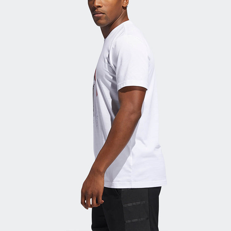 adidas Harden Geek Up Printing Sports Round Neck Short Sleeve White DU6292
