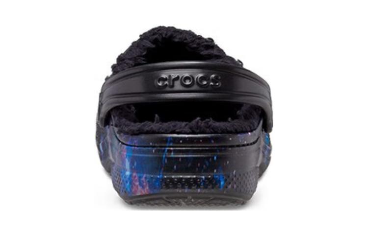 (GS) Crocs Baya Lined Fuzzy-Strap Galaxy Clogs 'Black Multi' 207654-0C4