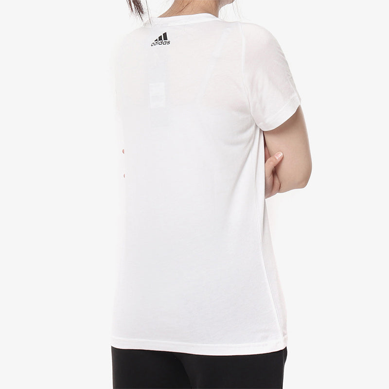 (WMNS) adidas Classic Large logo Printing Short Sleeve White S97214