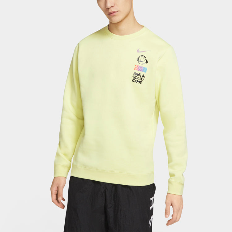Nike Sportswear Club Fleece Round Collar Male Orange Green DC3938-750