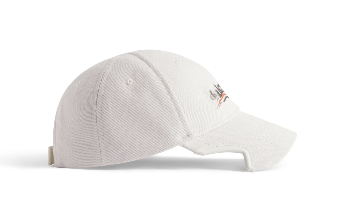 Balenciaga Political Stencil Cap 'Off White Black' 788752410B29860