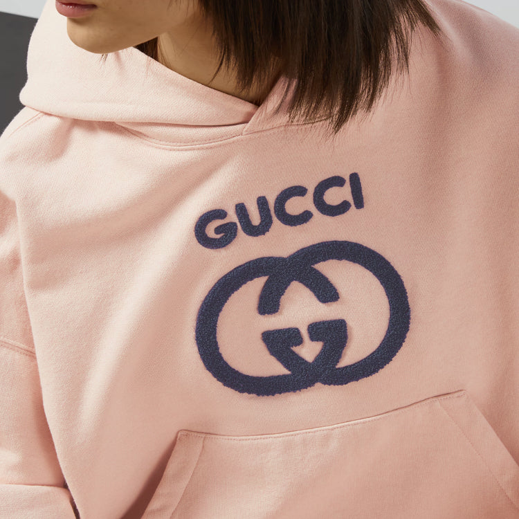 (WMNS) Gucci Cotton Jersey Sweatshirt With Embroidery 'Light Pink' 768122-XJF8S-5874