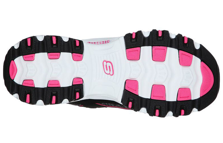 (WMNS) Skechers D'Lites Low-Top Running Shoes Black/Pink 11936-BKHP