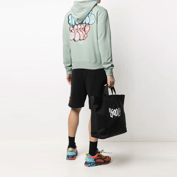 Off-White SS21 Graffiti Logo Printing Green OMBB034R21FLE0055041