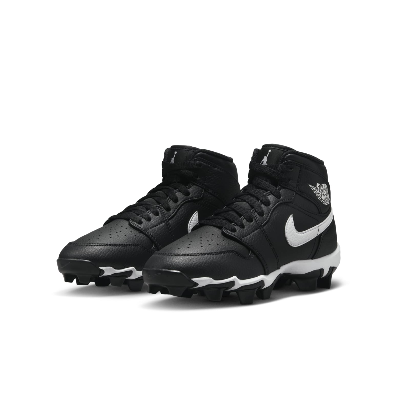(GS) Air Jordan 1 Mid Cleat 'Black White' HF6883-001