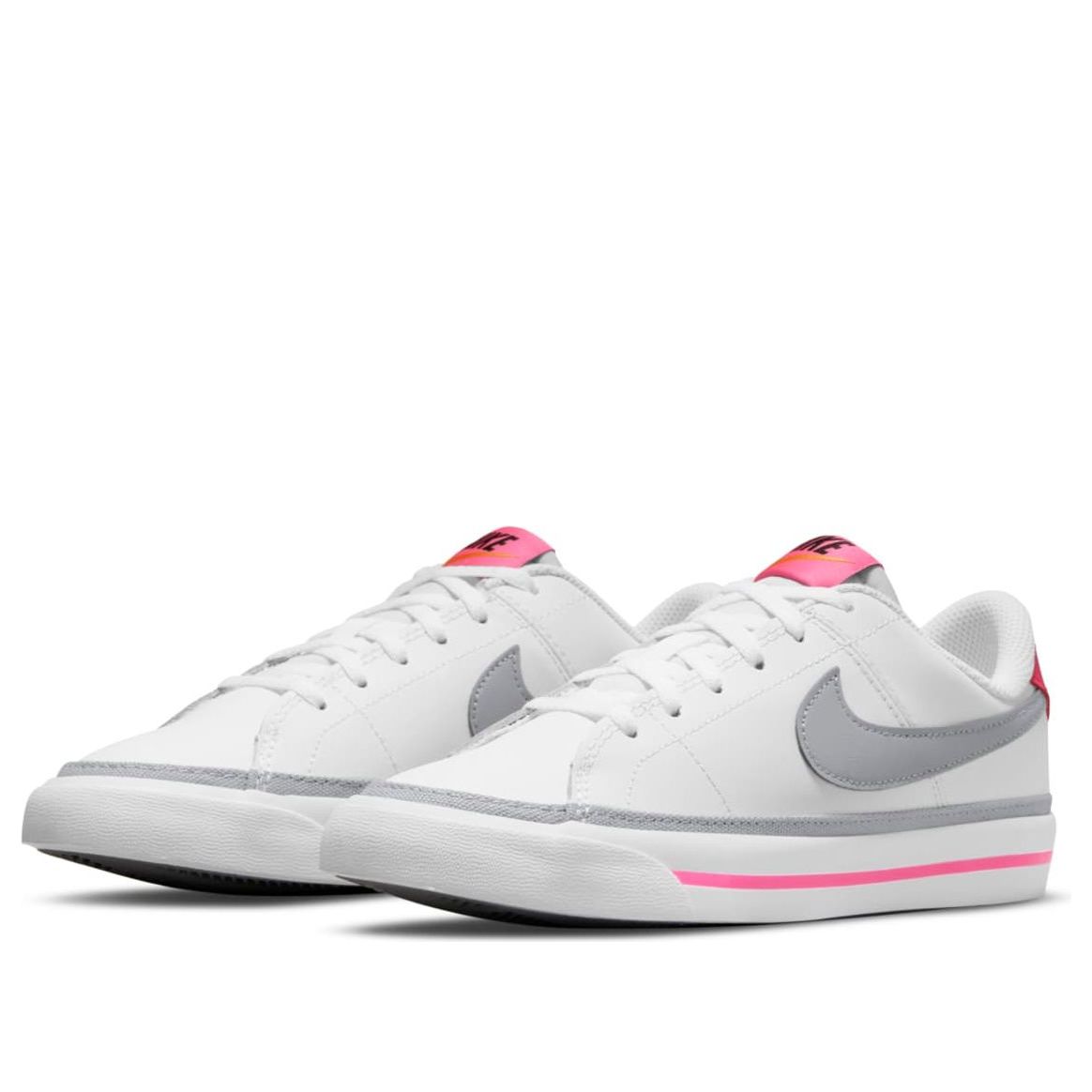 (GS) Nike Court Legacy 'White Pink Prime Light Smoke Grey' DA5380-111