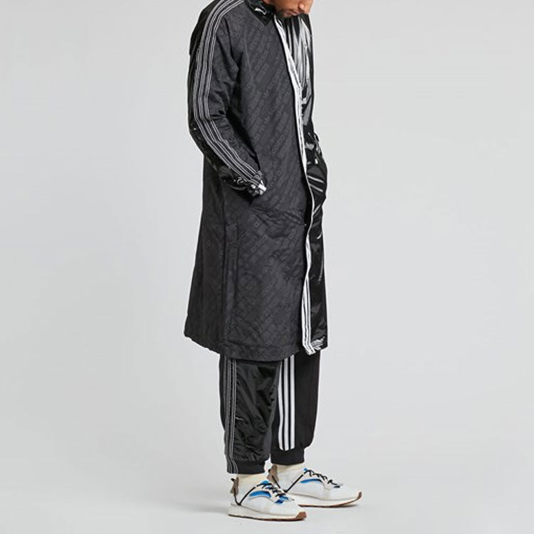 adidas originals x alexander wang Unisex Lapel Long Overcoat Black BP6685