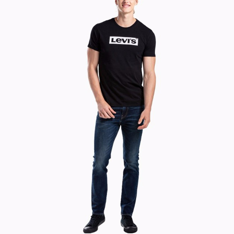 Men's Levis Logo Printing Round Neck Short Sleeve Black T-Shirt 22491-0427