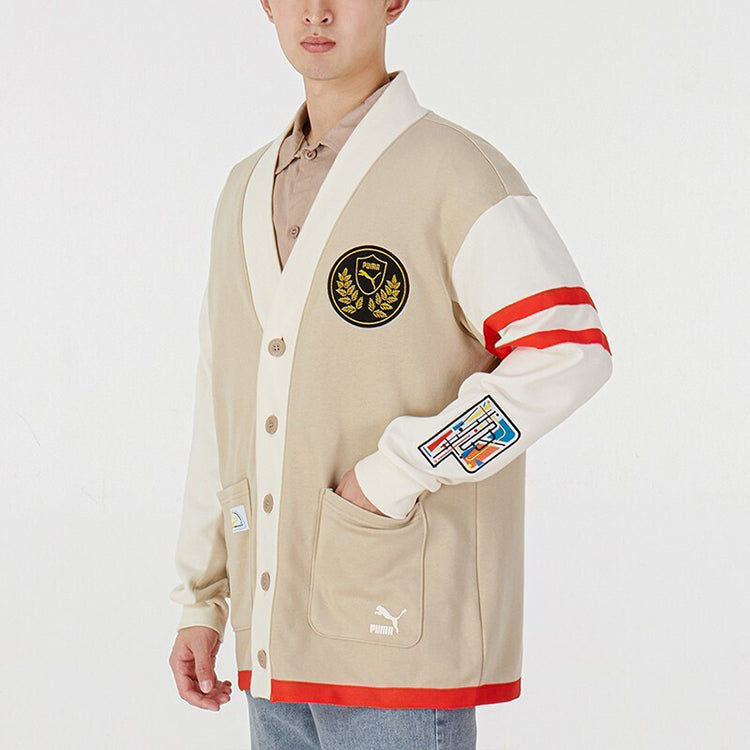 PUMA Mix Badge Long Cardigan 'Beige' 537004-64