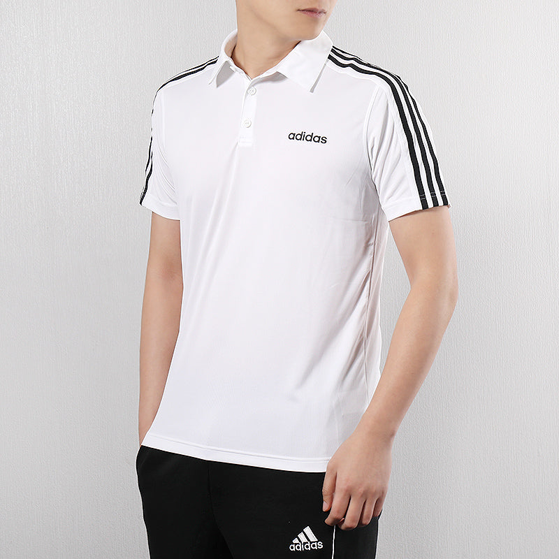 adidas D2m 3s Polo Logo Printing Sports Short Sleeve polo White DU1258