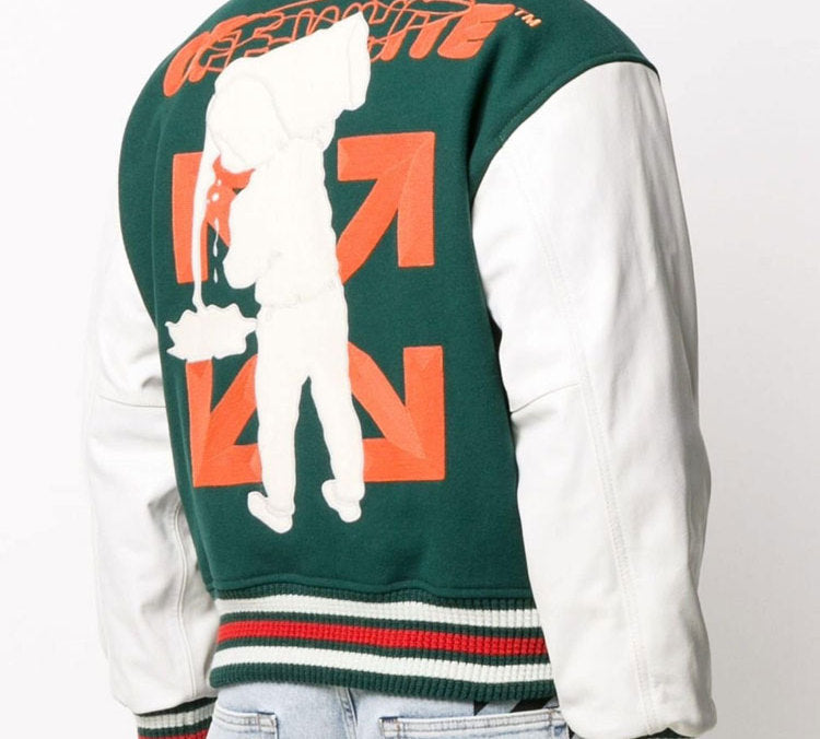Off-White Fw20 Logo Patches Varsity Jacket OMJA041E20LEA0015720