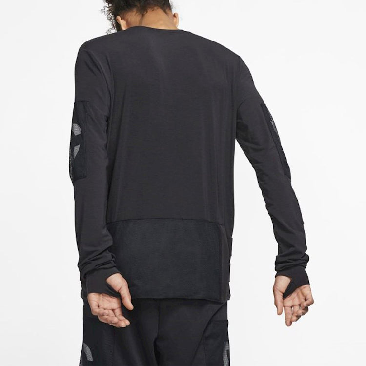 Nike Printing Splicing Sports Round Neck Pullover Black BV6476-010