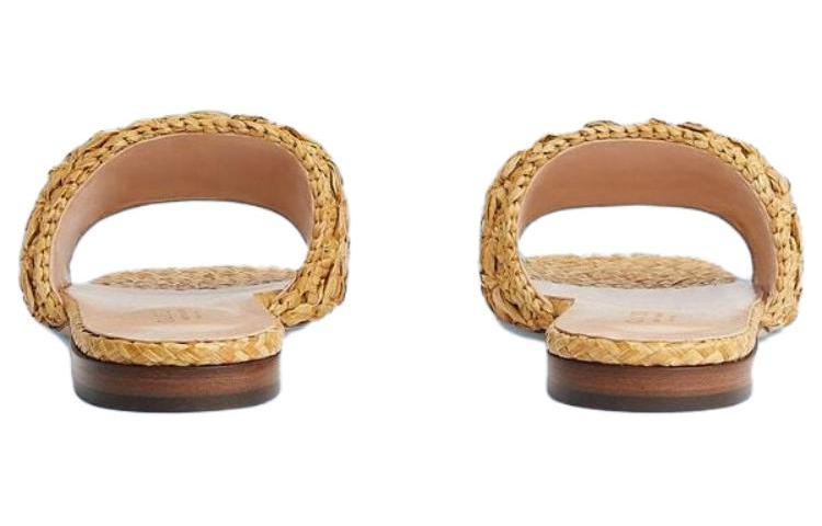 (WMNS) Gucci Double G Slide Sandal 'Woven Raffia' 703626-U4H00-9800