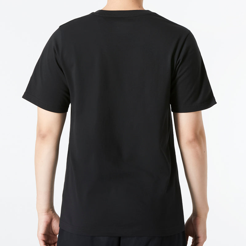 Men's adidas neo Solid Color Stripe Logo Athleisure Casual Sports Round Neck Short Sleeve Black T-Shirt HN8779