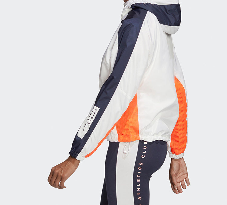 (WMNS) adidas Hooded Stitching Tatting Jacket White FI6732