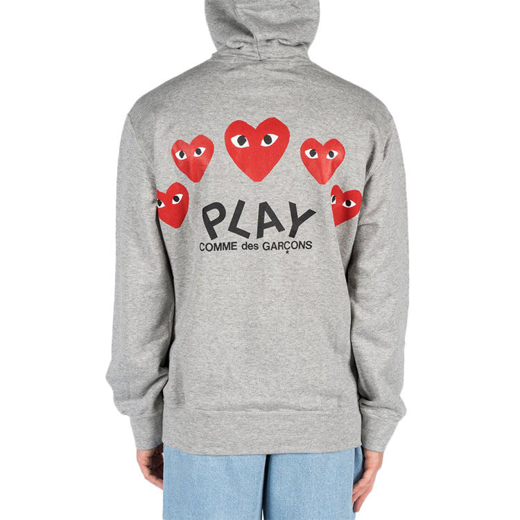 COMME des GARCONS PLAY Multi Heart Zip Up Hoodie 'Grey' AZ-T250-051-1