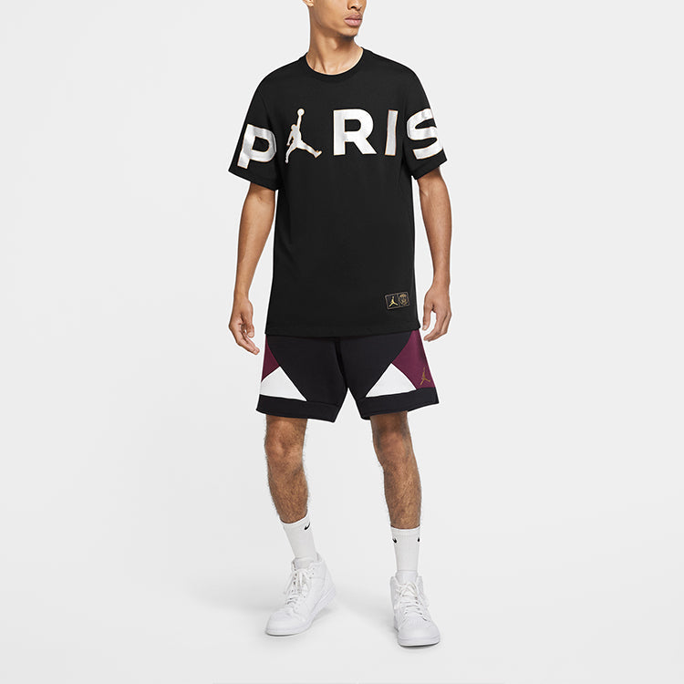Air Jordan Wordmark Paris Saint-Germain Large logo Printing Casual Sports Black CK9786-010