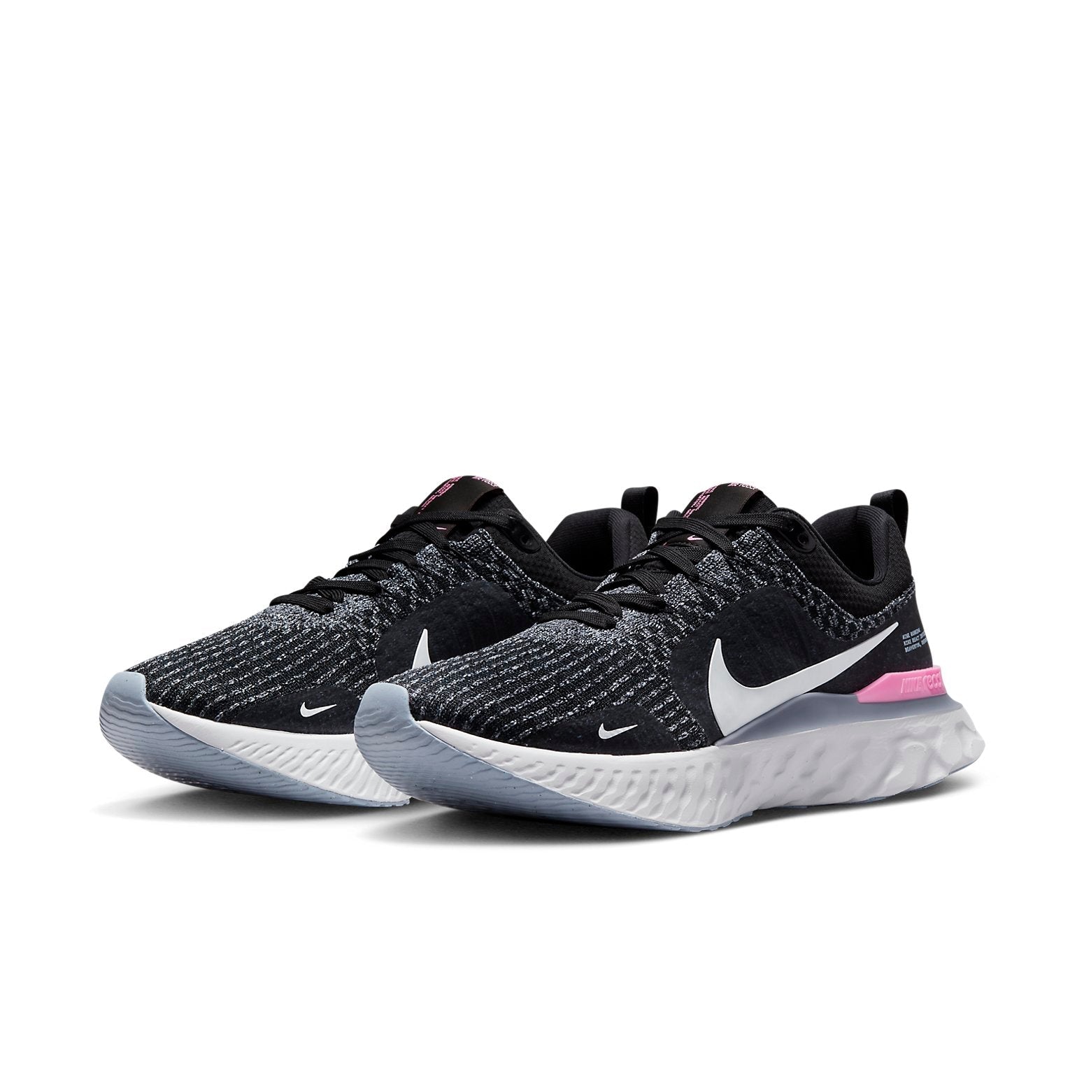 Nike React Infinity Run Flyknit 3 'Black Grey Pink' DZ3014-001