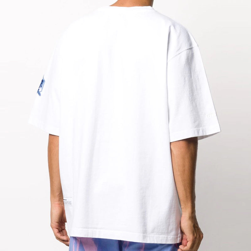 Men's HERON PRESTON Logo Printing Loose Short Sleeve White HMAA019F20JER0020116