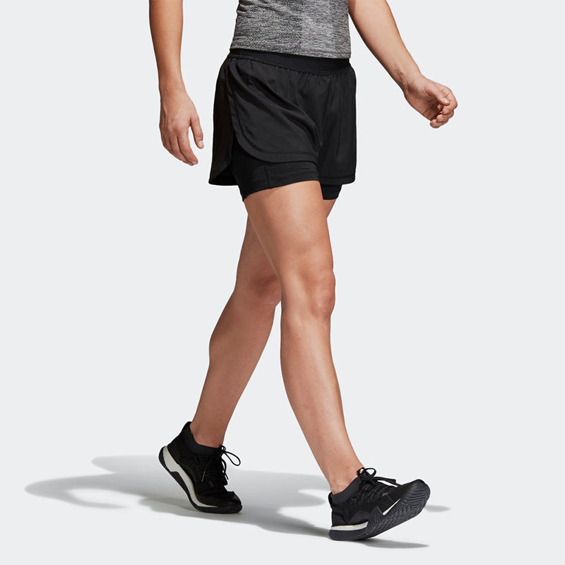 (WMNS) adidas 2in1 Short W Woven Sports Shorts Black CD6413