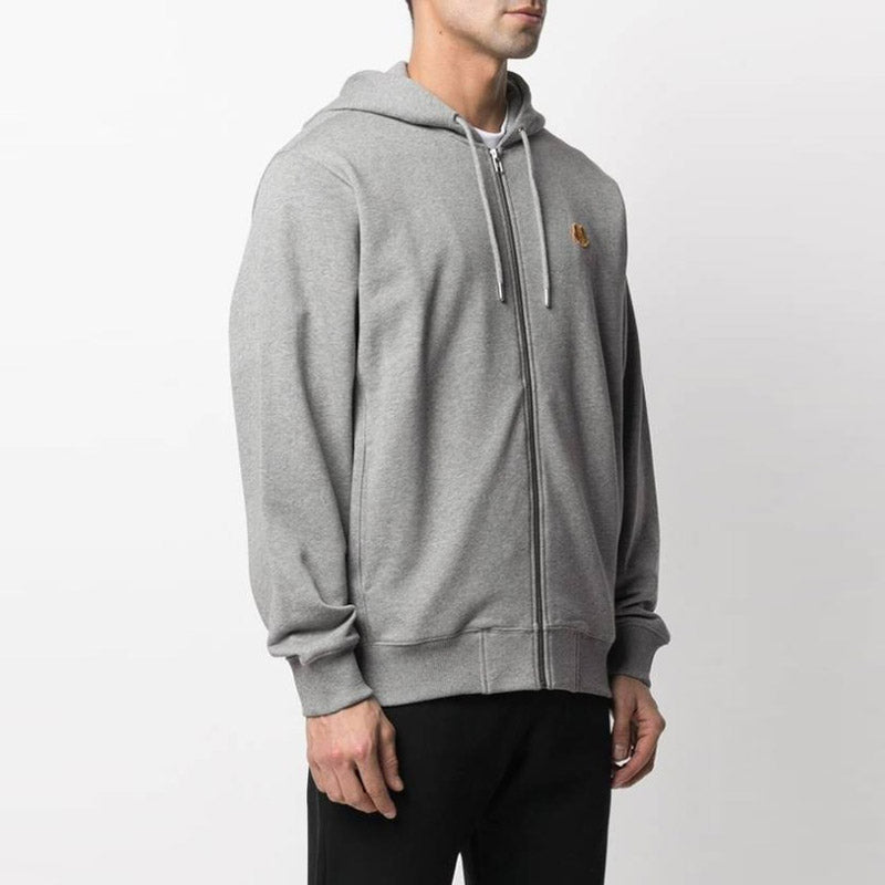 Men's KENZO SS21 Embroidered Small Tiger Head Zipper Gray FB55BL7214ML-95