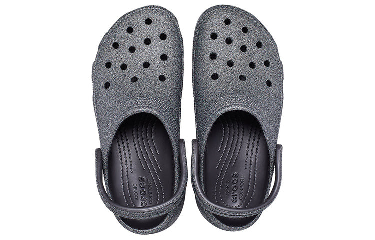 (WMNS) Crocs Classic Platform Glitter II Clog 'Black' 207770-001