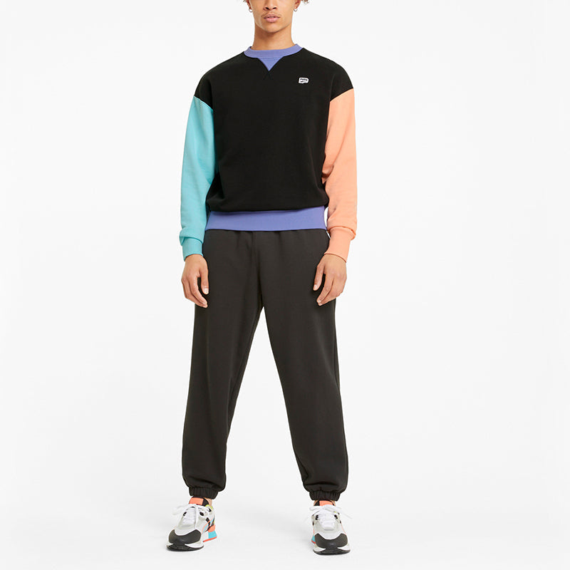 PUMA Graphic Crew Logo Printed Casual Sports Sweater Black 531426-51