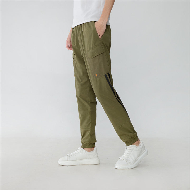 Men's adidas Side Pocket Bundle Feet Sports Pants/Trousers/Joggers Military Green H65368