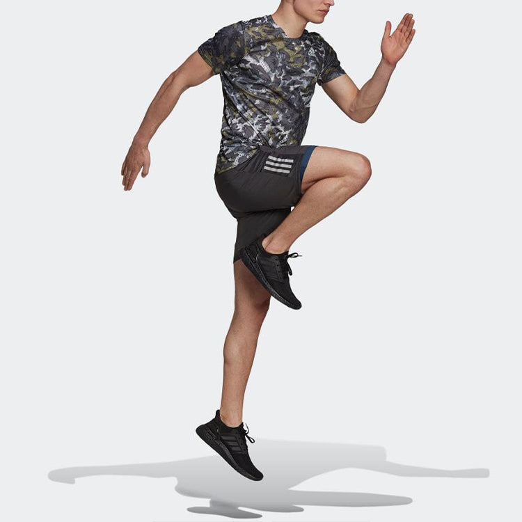 adidas Fast Graphic Primeblue Running Tee 'Grey Six Focus Olive' H32185