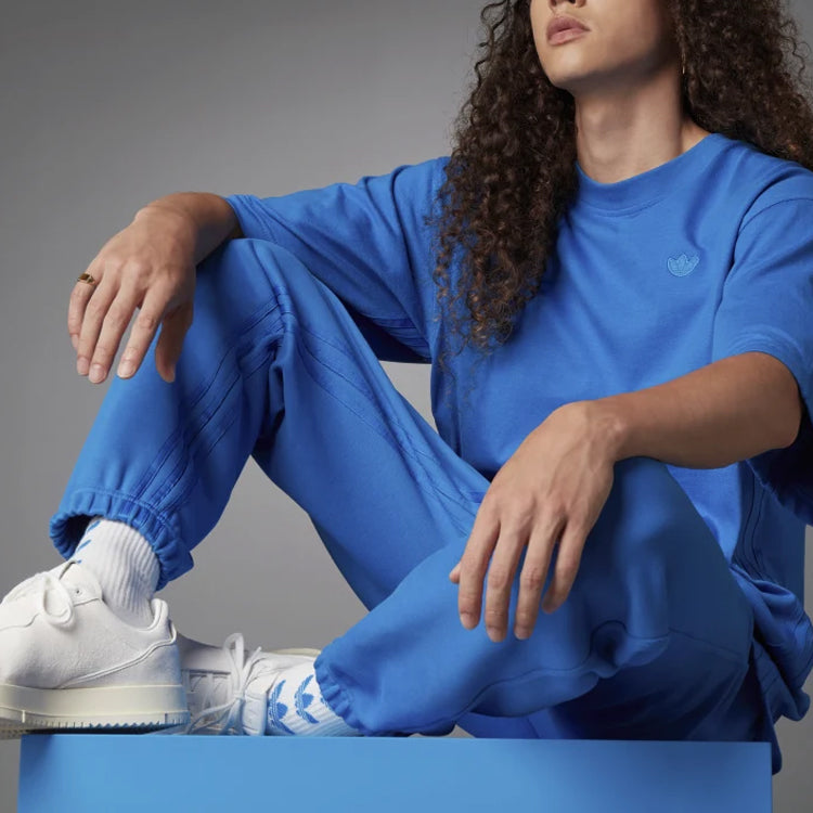 adidas originals Blue Version Series Solid Color Elastic Waistband Loose Sports Pants H33460