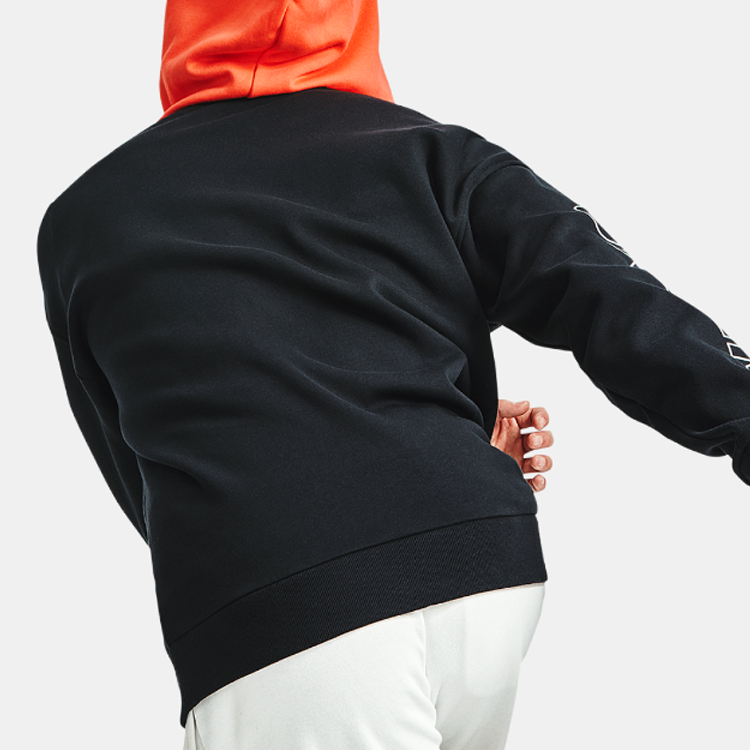 Under Armour Rival Colorblock Fleece Full Zip Jacket 'Black White Orange' 1361605-001