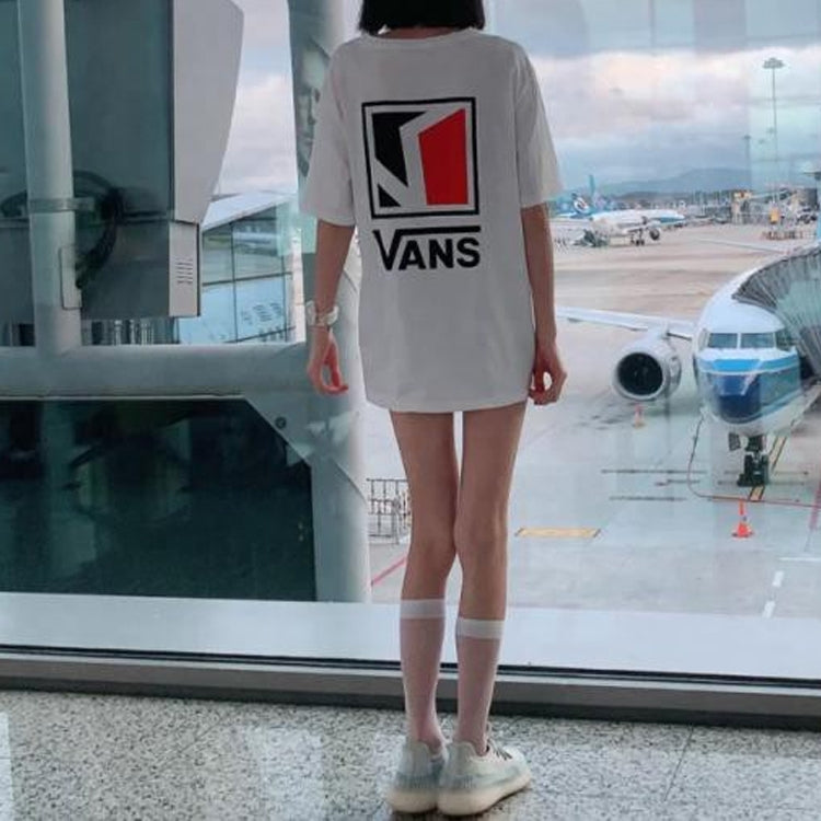 Men's Vans Logo Printing Round Neck Short Sleeve White VN0A4P4GWHT