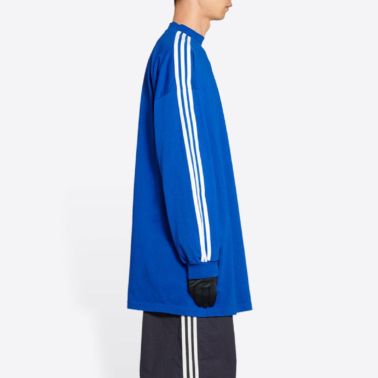 Balenciaga x adidas Long Sleeve T-shirt Oversized 'Blue' 728789TNVA65531