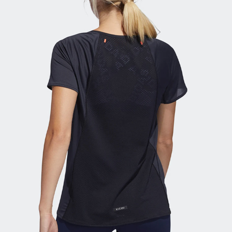 (WMNS) adidas Heat.rdy Tee Running Sports Short Sleeve Black EH4229