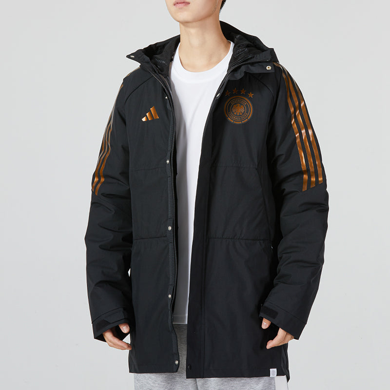 adidas Park Germany Condivo 22 Stadium Jacket Asia Sizing 'Black Gold' HC1293