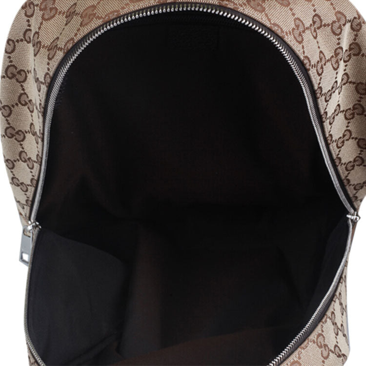 Gucci Logo Leather Logo Canvas schoolbag Backpack Unisex / / Brown Classic 449906-KY9NN-9873