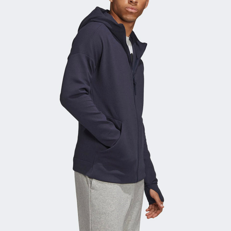 adidas Stripe Hooded Jacket Navy Blue FI7976