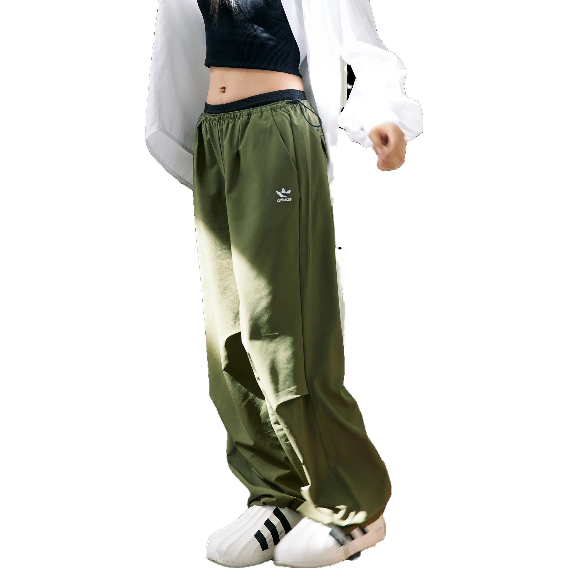 (WMNS) adidas Originals Oversized Pants 'Olive Green' IY9498
