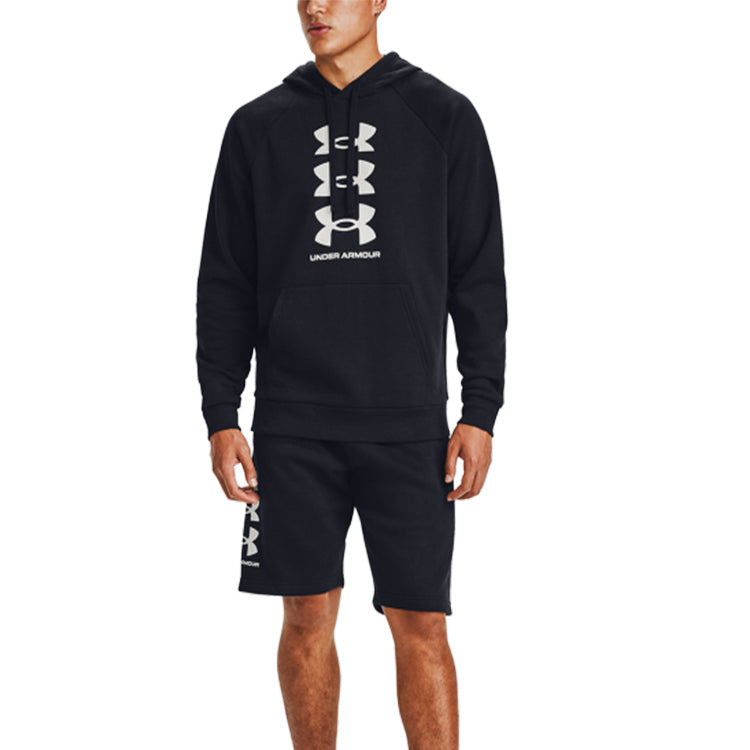 Under Armour Rival Fleece Multilogo Logo Hoodie 'Black' 1357094-001