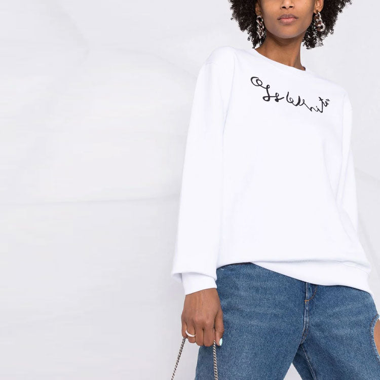 (WMNS) Off-White SS21 Logo Printing Swea White OWBA055S21JER0040110
