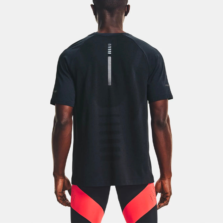 Men's Under Armour Vanish Seamless Logo Pattern Loose Round Neck Short Sleeve Gray 1361356-016