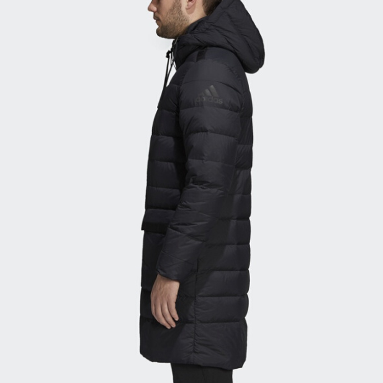 adidas Casual Windproof Stay Warm mid-length Down Jacket Black CY8611